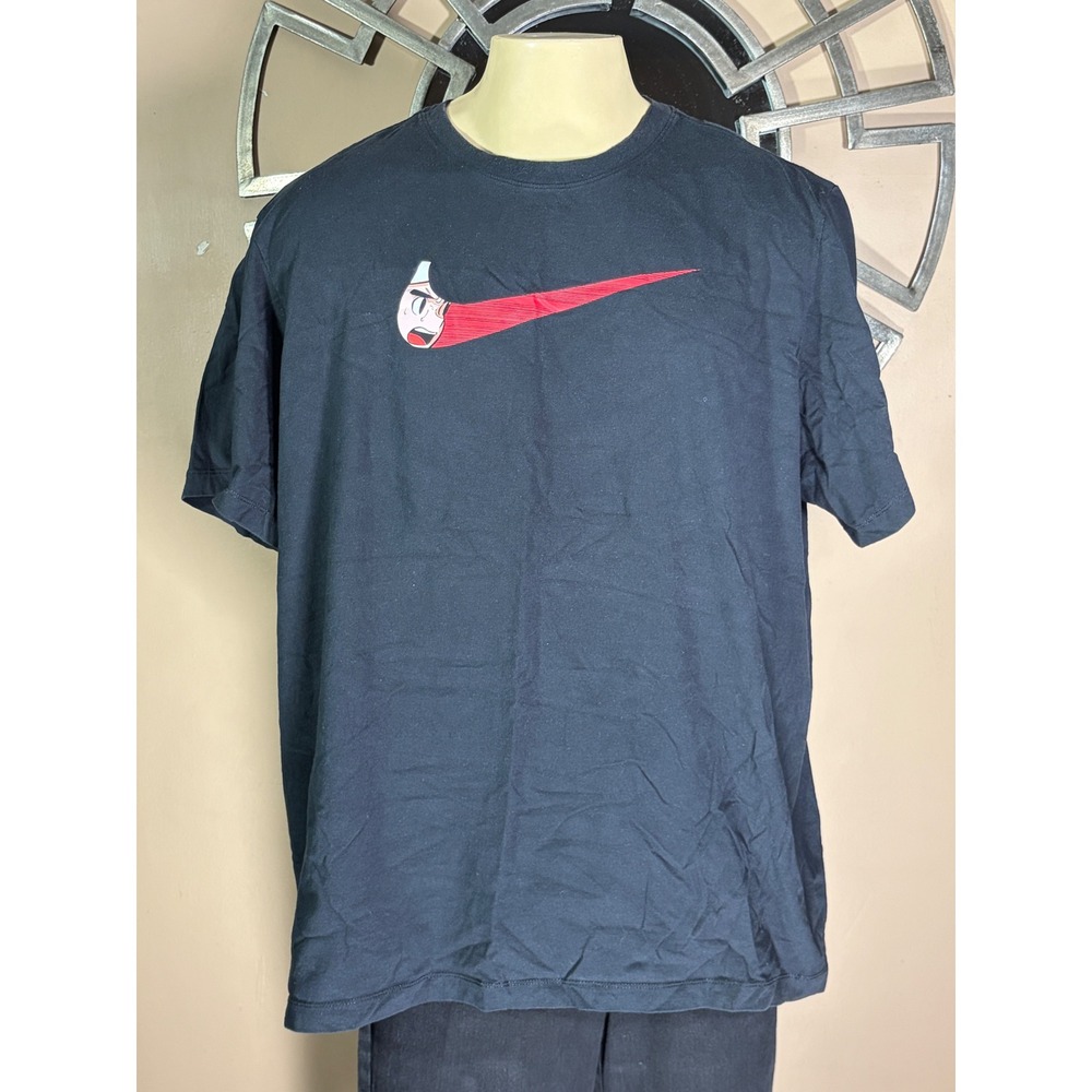 Nike Mens XXL Black Anime Basketball Graphic T-Shirt Swoosh Manga Style Tee